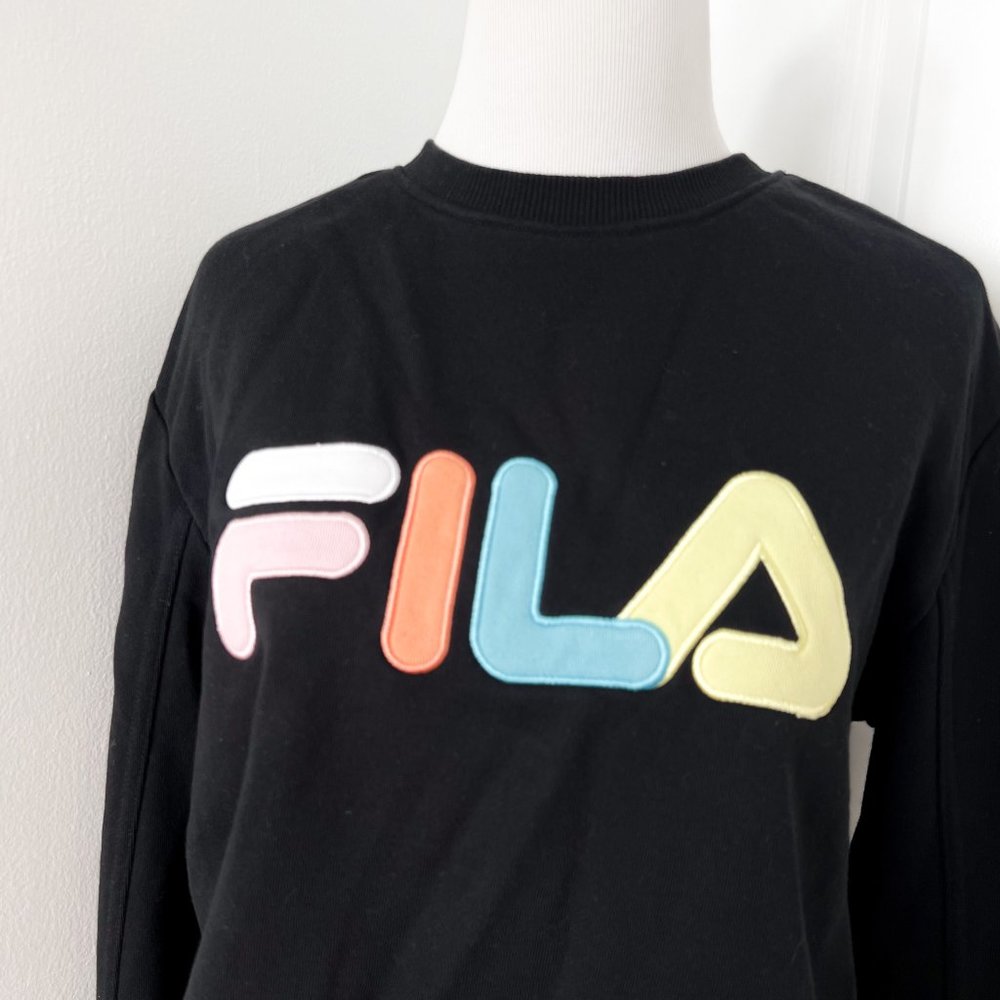 Fila Colorful Pastel Black Crew Neck Sweater View 2